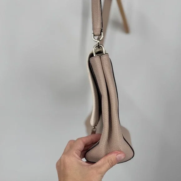 Kate Spade New York Leila Medium Flap Shoulder Bag Leather Two Tone Beige - Picture 9 of 16